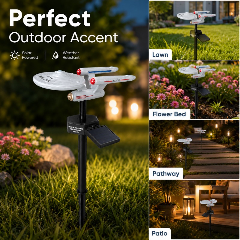 Smart Garden Lighting System - Star Trek USS Enterprise Solar Bahçe