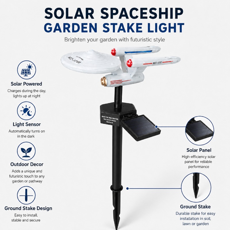 Smart Garden Lighting System - Star Trek USS Enterprise Solar Bahçe