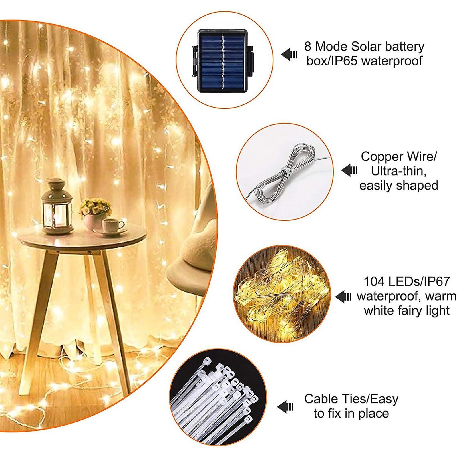Smart Garden Lighting System - Güneş Enerjili Şemsiye Işık Zinciri 104