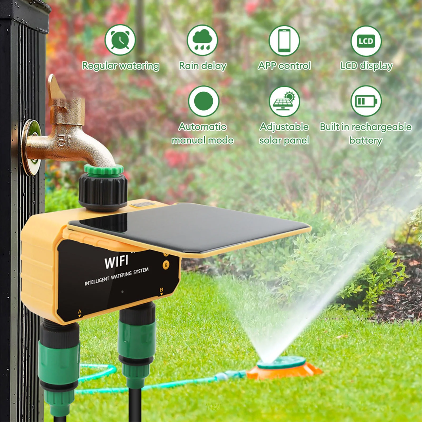 Smart Garden Solar - Güneş enerjili WiFi akıllı sulama zamanlayıcısı
