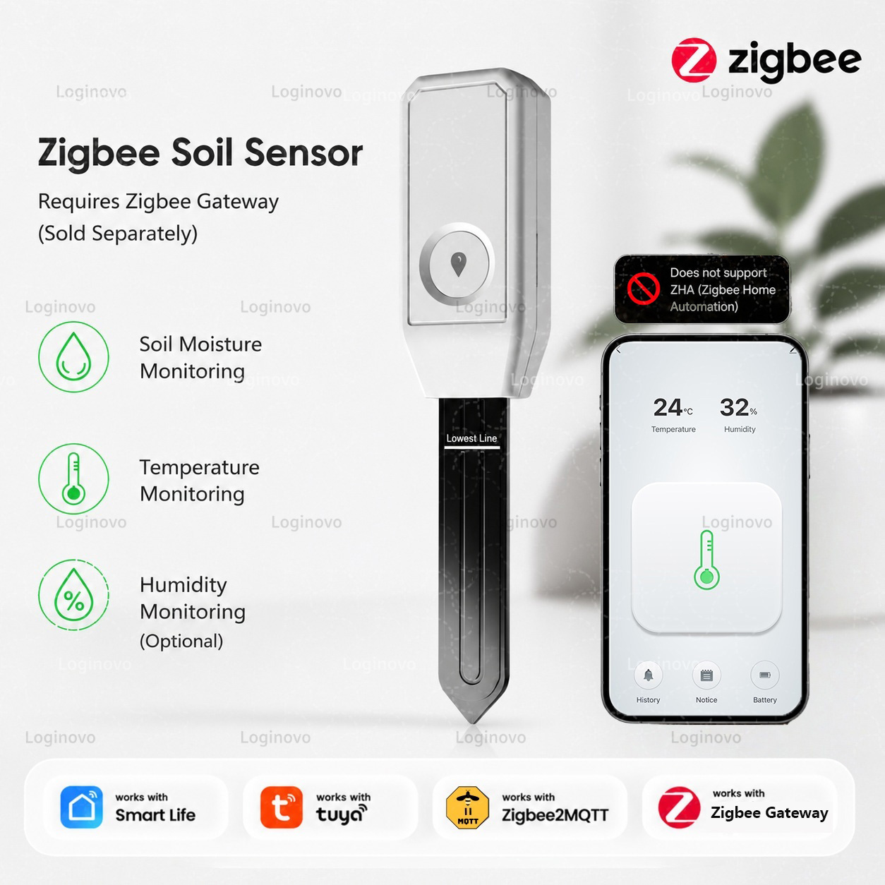Zigbee Toprak Sensörü Sıcaklık - Smart Garden Home Assistant incelemesi ve fiyatı