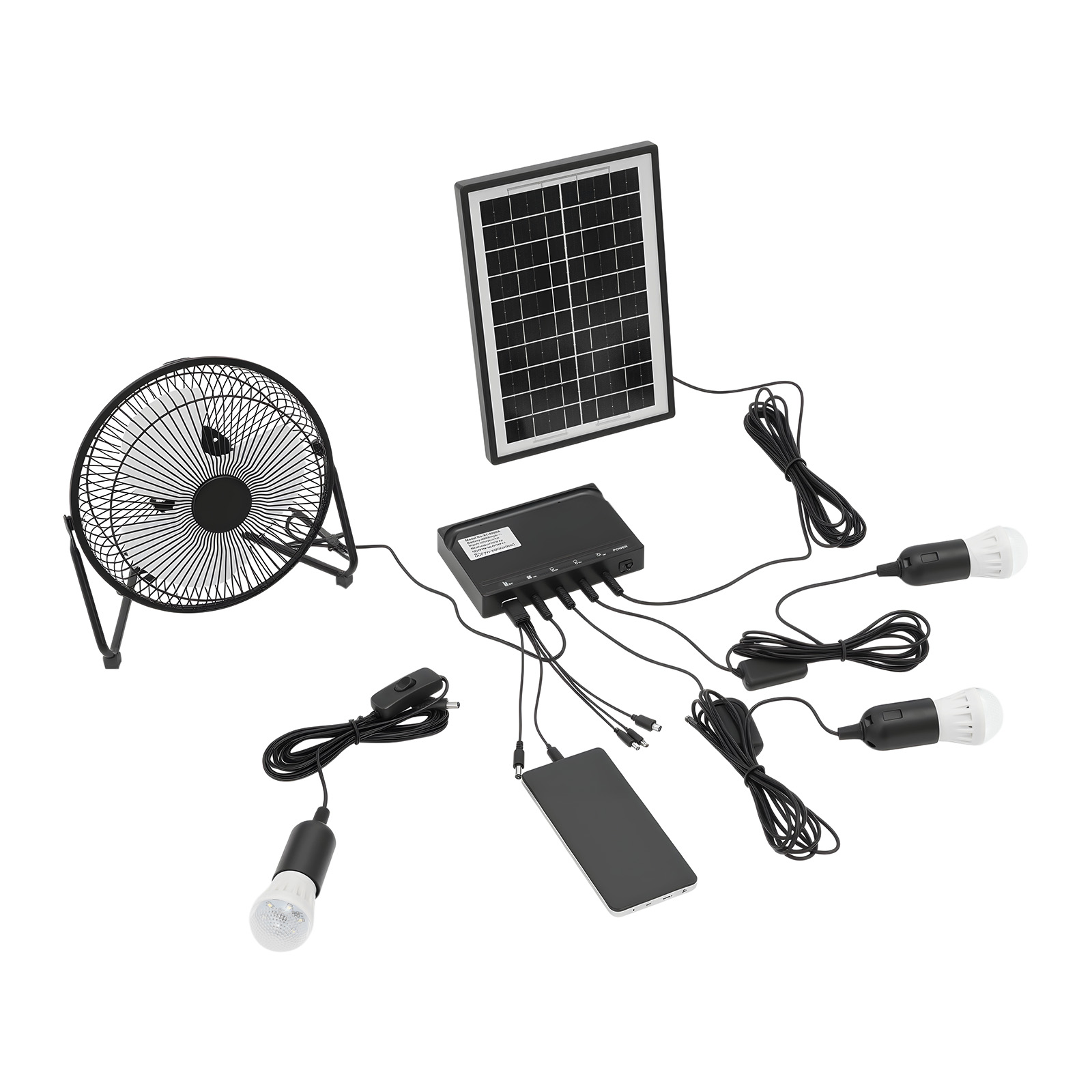 100-240V Güneş Enerjili Fan ve - Smart Garden Lighting System incelemesi ve fiyatı