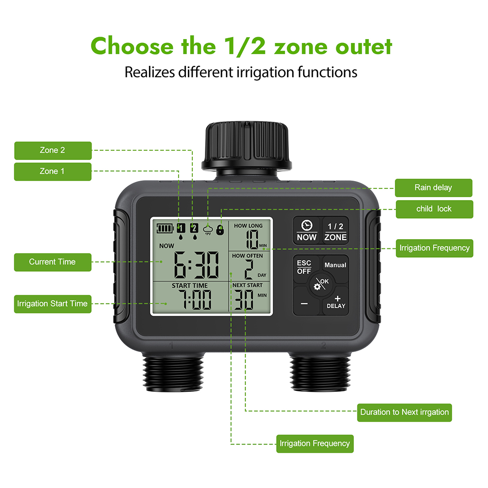 Çift Bölgeli Bağımsız Ekranlı  - Smart Garden Water Timer incelemesi ve fiyatı