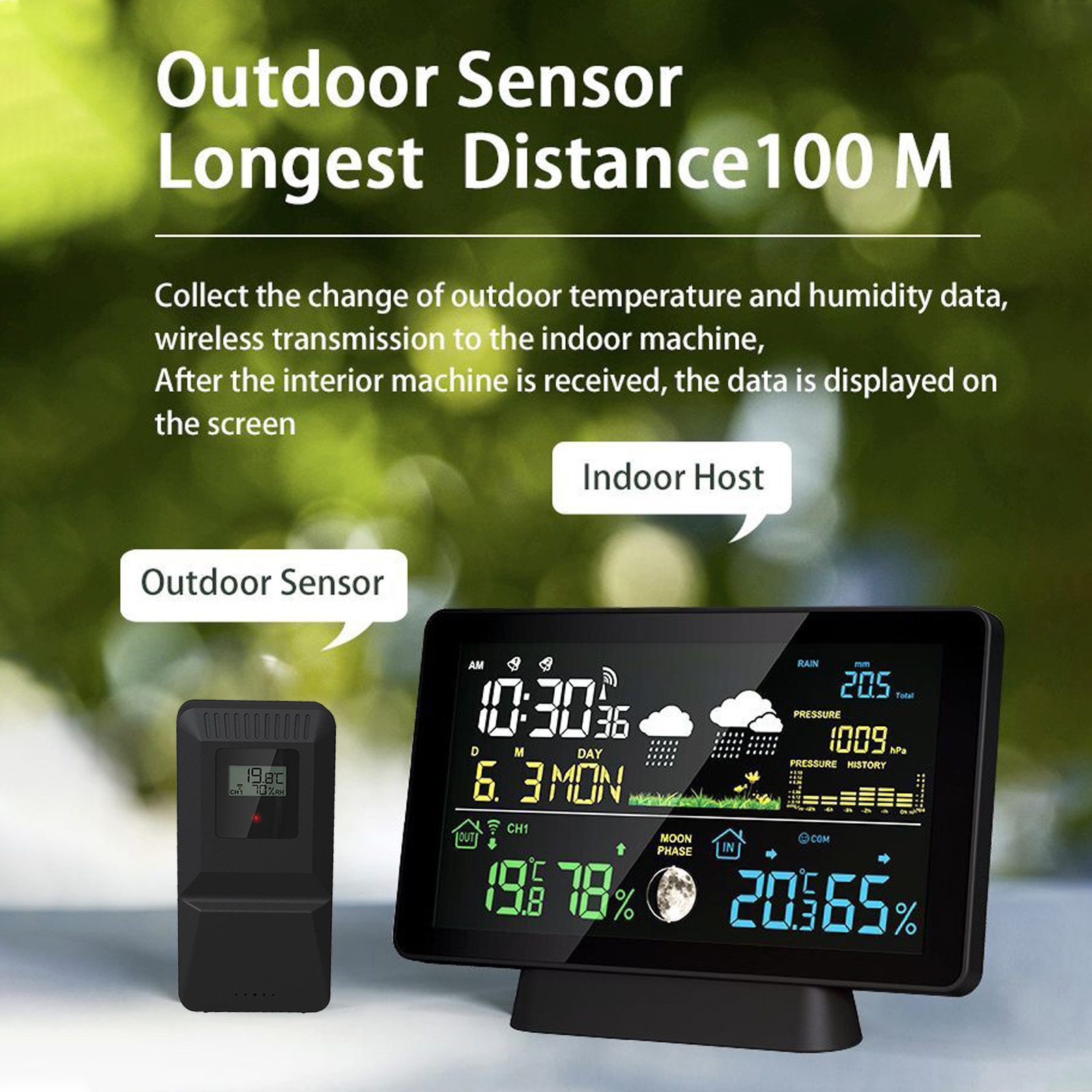 İç Mekan/Dış Mekan Kablosuz Ha - Garden Weather Station incelemesi ve fiyatı